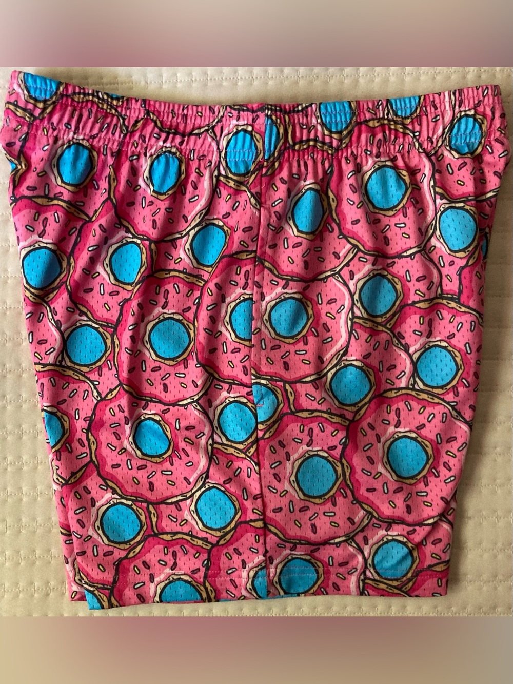 Baseball Lifestyle 101 Mesh Shorts Men’s Small Pink Donut Print 5” Inseam - Picture 2 of 10